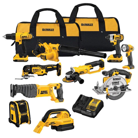 Dewalt DCK1020D2R 20V MAX Lithium-Ion Cordless 10-Tool Combo Kit (2 Ah) (Renewed) DEWALT
