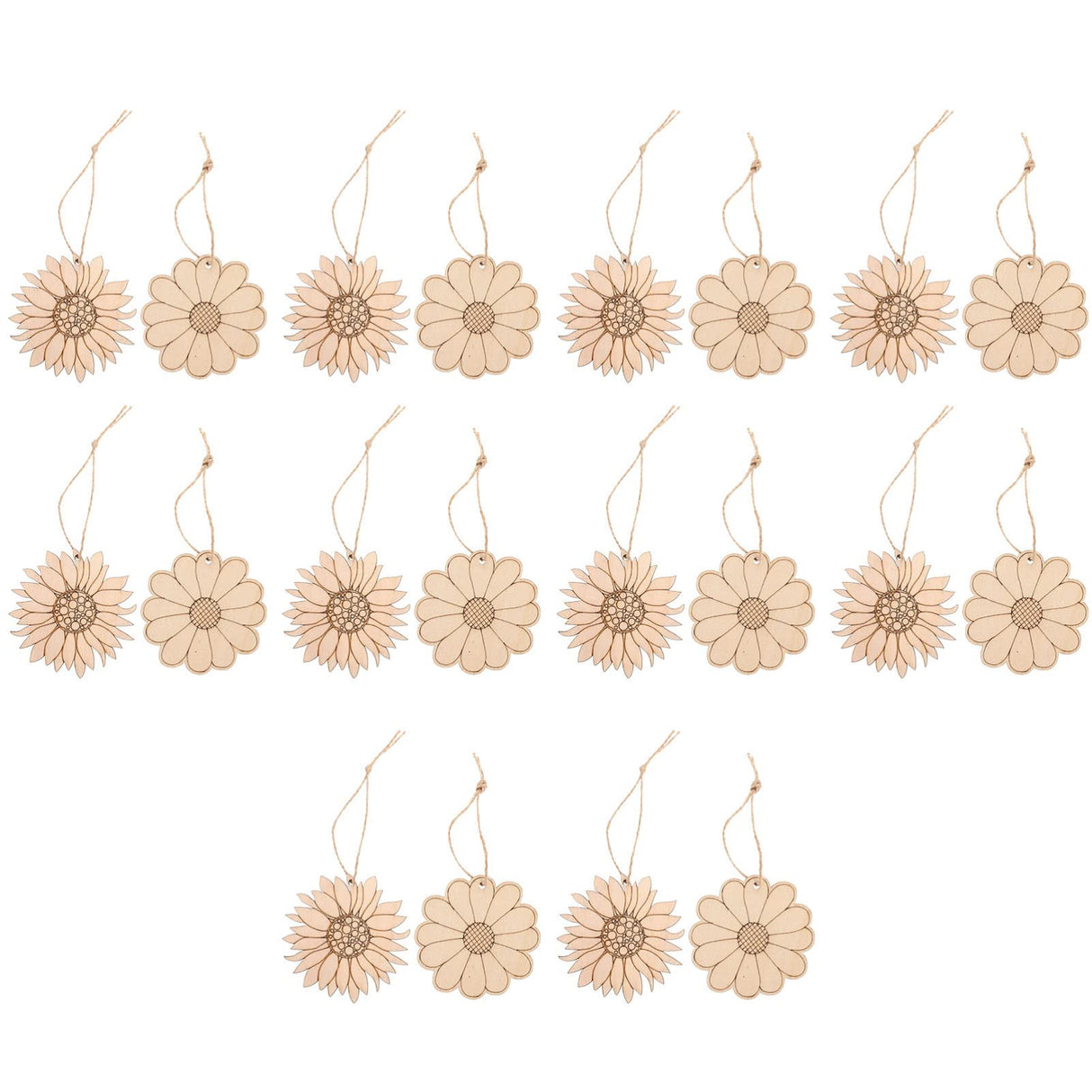 Operitacx 20pcs Sunflower Wood Chips Unfinished Hanging Ornaments Painting Flower Chips Daisy Embellishments for Crafts Blank Scrapbook Sunflower Operitacx