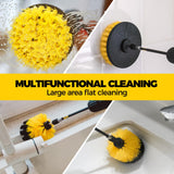 Holikme 10Pieces Drill Brush Attachments Set, Power Scrubber Brush with Extend Long Attachment，Scrub Brush，Shower Scrubber，Cleaning Supplies,Yellow Holikme