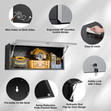 MetalMax Metal Wall Cabinet for Garage Floating Garage Storage Cabinet Wall Mount Shop Cabinet Upper Storage Trailer Cabinet Gearbox Flip Up Tool MetalMax