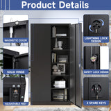 Anxxsu Metal Garage Storage Cabinet, 71" Locking Storage Cabinet with 2 Doors and 5 Adjustable Shelves, Lockable Metal Cabinet for Anxxsu