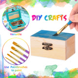 Thyle 48 Pcs Unfinished Small Wooden Box 3.54 x 1.97 x 2.17 Inch Treasure Boxes Wooden Mini Treasure Boxes Stash Wooden Box with Hinged Lid Locking Thyle