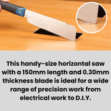Z-saw Dozuki Piercing 150, Mini Panel Saw New Model with Resin Handle, English Replacement Manual Included, Japanese Hand Saw (Replacement Blade) Z-saw