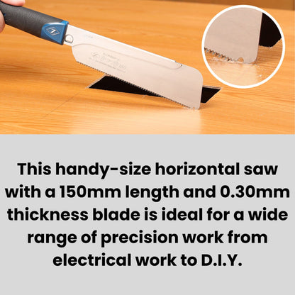 Z-saw Dozuki Piercing 150, Mini Panel Saw New Model with Resin Handle, English Replacement Manual Included, Japanese Hand Saw (Replacement Blade)