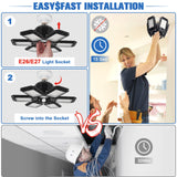 Aoretic LED Garage Lights Bulb 2 Pack -180W, 18000LM 6500K Led Shop Light with 6+1 Deformable Panels, Basement Barn Ceiling Lights, E26/E27 for Aoretic