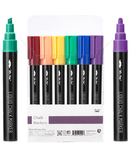 Mr. Pen- Chalk Markers, 6 Pack, Assorted Colors, 8 Labels, Chalkboard Markers, Liquid Chalk Markers for Chalkboard, Chalk Pens, Chalk Marker, Glass Mr. Pen