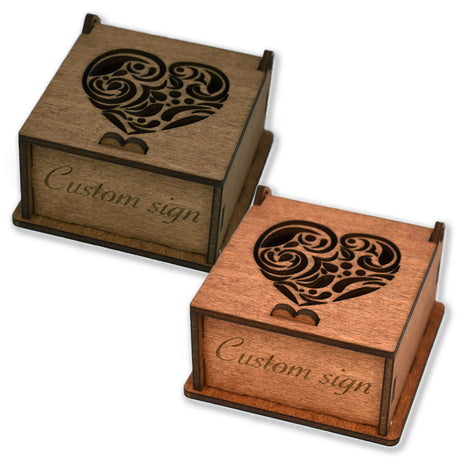 Personalized Keepsake Box - Small Wooden Box with Hinged Lid, Custom Wood Gift Box, Customizable Wood Engraved Box for Wedding and Anniversary, Tiny Top obsession