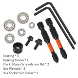 AzReference 16 PCS Flush Trim Router Bit Set, 1/4 Inch Shank, Carbide Bits with Top Bearing for Woodworking, 1/2" Cutting Diameter, Tear-Out AzReference