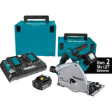 Makita XPS01PTJ 18-Volt X2 LXT Lithium-Ion (36V) Brushless Cordless 6-1/2 inch Plunge Circular Saw Kit (5.0Ah) with 199140-0 39 inch Guide Rail(Sold Makita