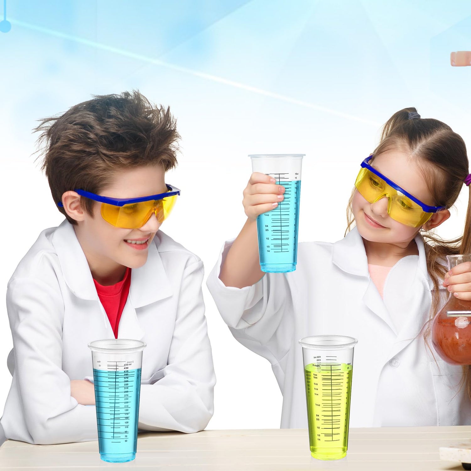 Dandat 100 Pcs Disposable Measuring Cups for Resin 16 oz Resin Epoxy Measuring Cups Mixing Cup Reusable Plastic Measuring Cup for Cooking & Baking Dandat