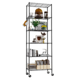 Homdox 6 Tier Wire Shelving Unit on Wheels, Storage Shelves for Garage Kitchen Living Room, Heavy Duty Shelving Rack, 21.26 x 11.42 x 72.05 inch (L x Homdox