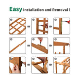 SCENDOR 82.6" High x 63.4'' Wide Wooden Garden Arbor, Trellis Plants Support with Durable Wood Use, Pergola for Garden Backyard, Lawn for Outdoor SCENDOR