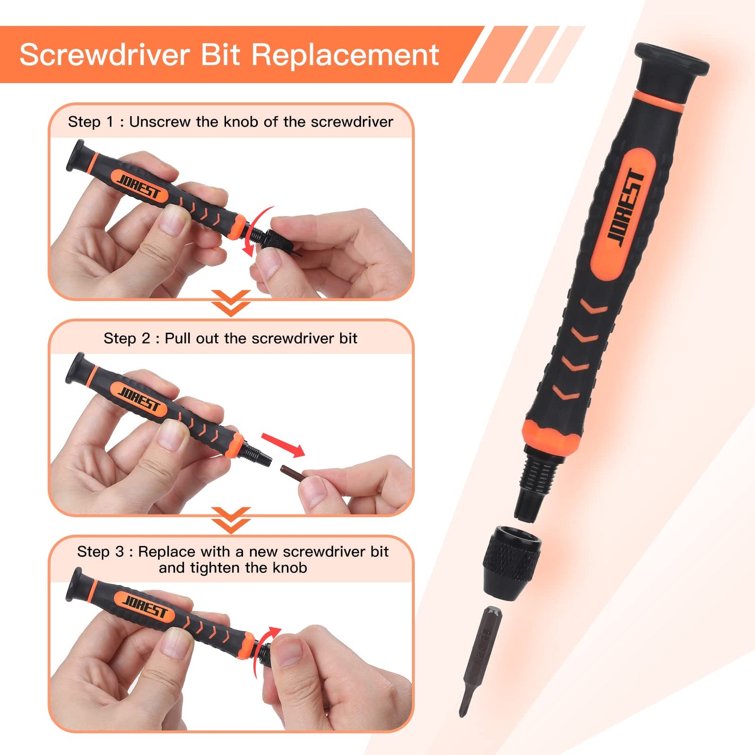 JOREST 38Pcs Precision Screwdriver Set, Tool Kit with Security Torx T5 T6 T8 T9, Triwing Y00, Star P5, etc, Repair for Ring Doorbell, Laptop, Switch, Jorest