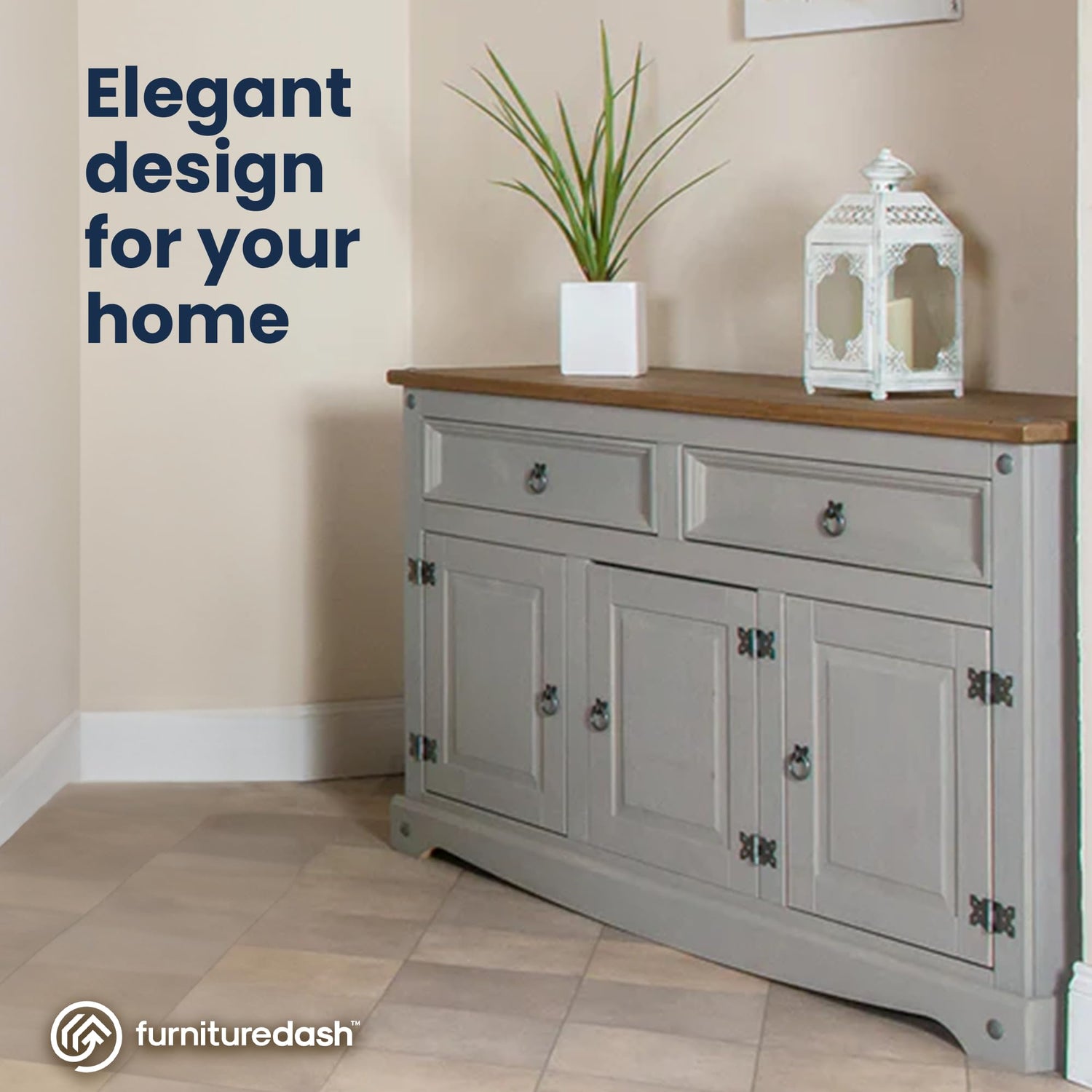 Furniture Dash Solid Wood Buffets & Sideboards 51.9" W, 16.9" D, 31.7" H - Kitchen Storage Cabinets, Bar and Liquor Cabinet, Kitchen Island with Furniture Dash