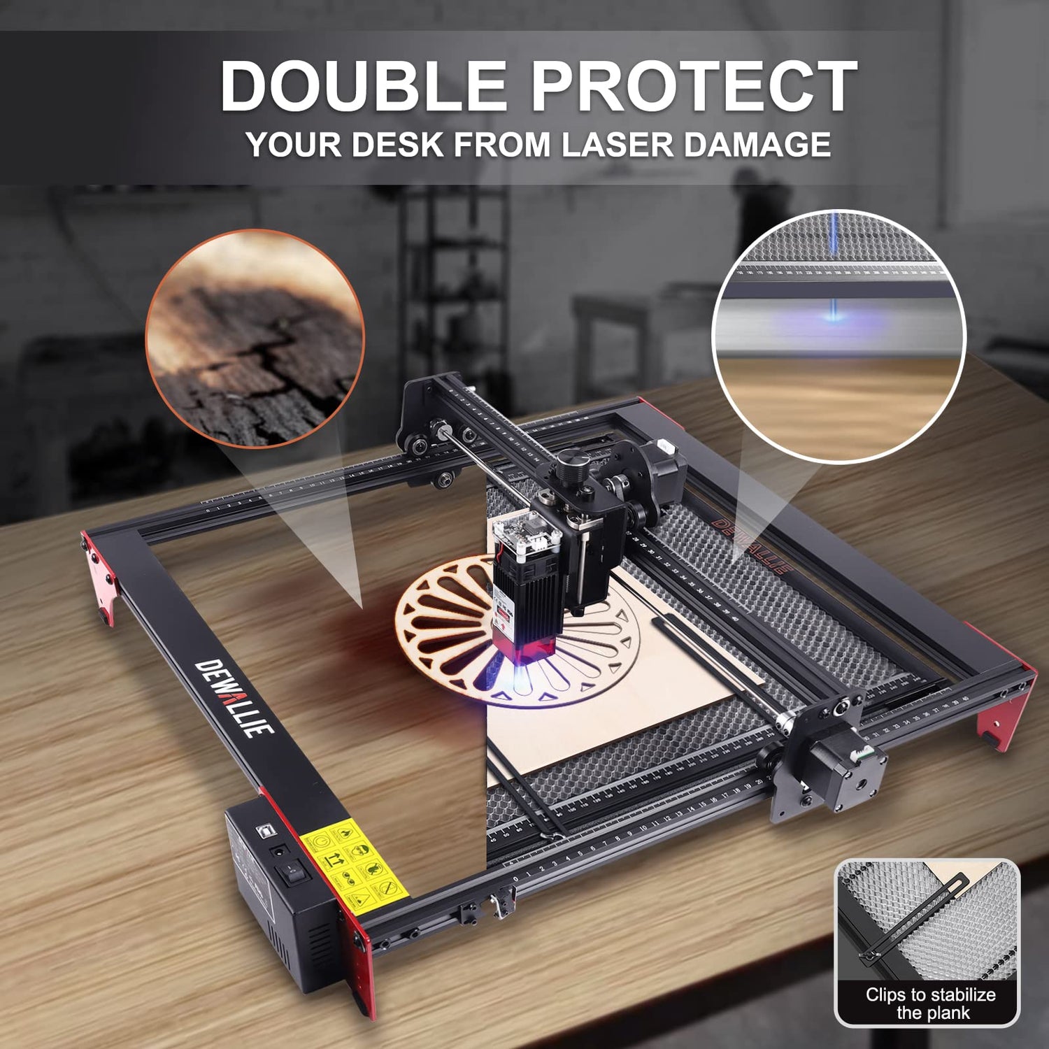 DEWALLIE Honeycomb Laser Bed with Fixture, 18.5x17.32x0.87'' Honeycomb Working Table for Xtool D1 and D1 Pro Diode Laser Engraver and Cutter, Smooth DEWALLIE