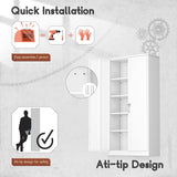 Superday Locking Metal Cabinet 72"×36"×18", Tall Storage Cabinet with 2 Doors and 4 Shelves, Large Metal Steel Utility Cabinet for Office File Superday