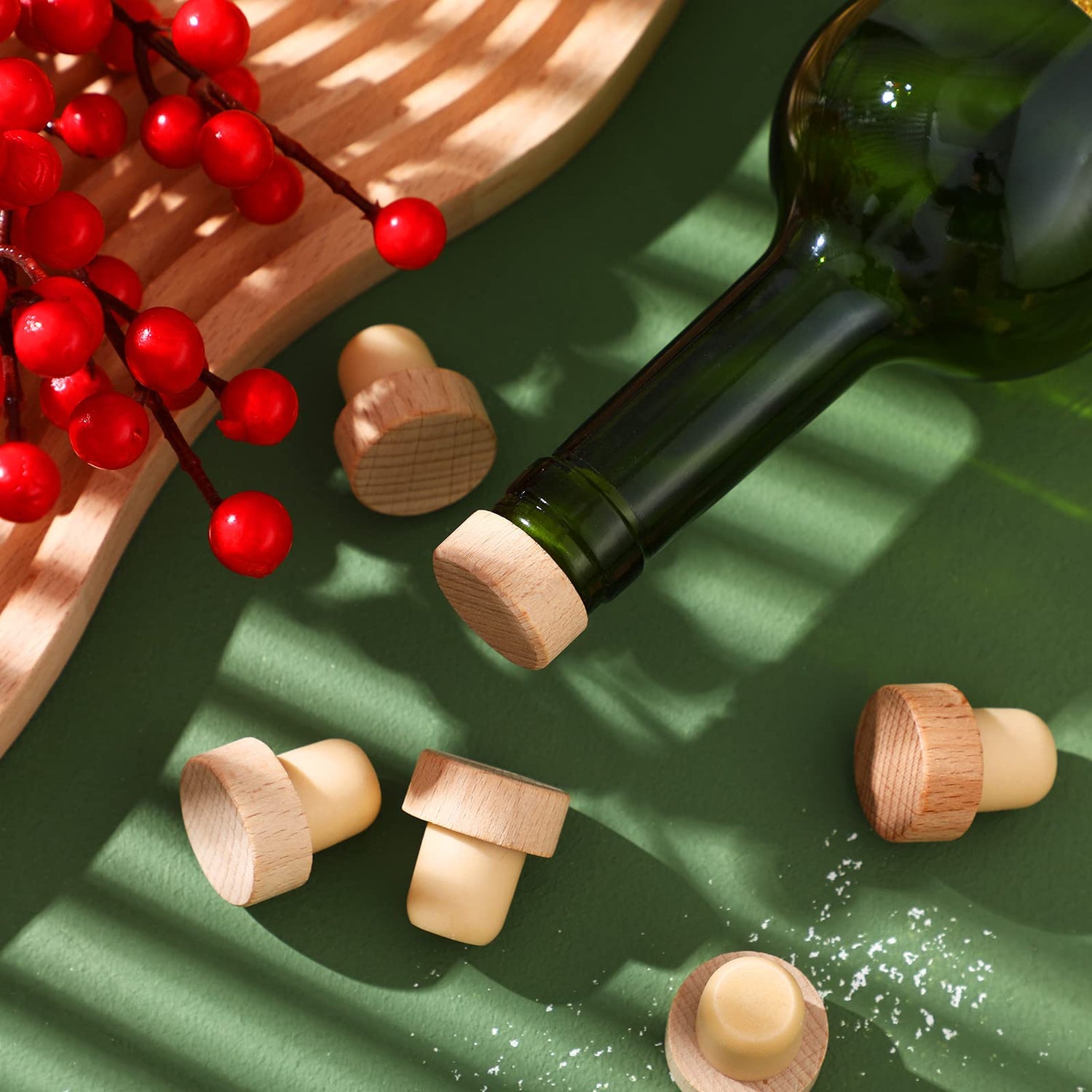 Wine Bottle Corks T Shaped Cork Plugs for Wine Cork Wine Stopper Reusable Wine Corks Wooden and Rubber Wine Stoppers Bottle Stoppers Sealing Plug Yalikop