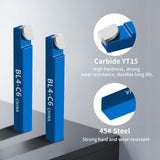 SENDUO 10PCS 1/4" Metal Lathe Tooling Carbide Tip Tipped Cutter Tool,C6 Bit Cutting Set,for Metal Lathe Turning, Boring, and Chamfering SENDUO