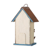 glitzhome GH90098 Distressed Decorative Solid Wood Birdhouse, 10.25 Inch Tall, White glitzhome