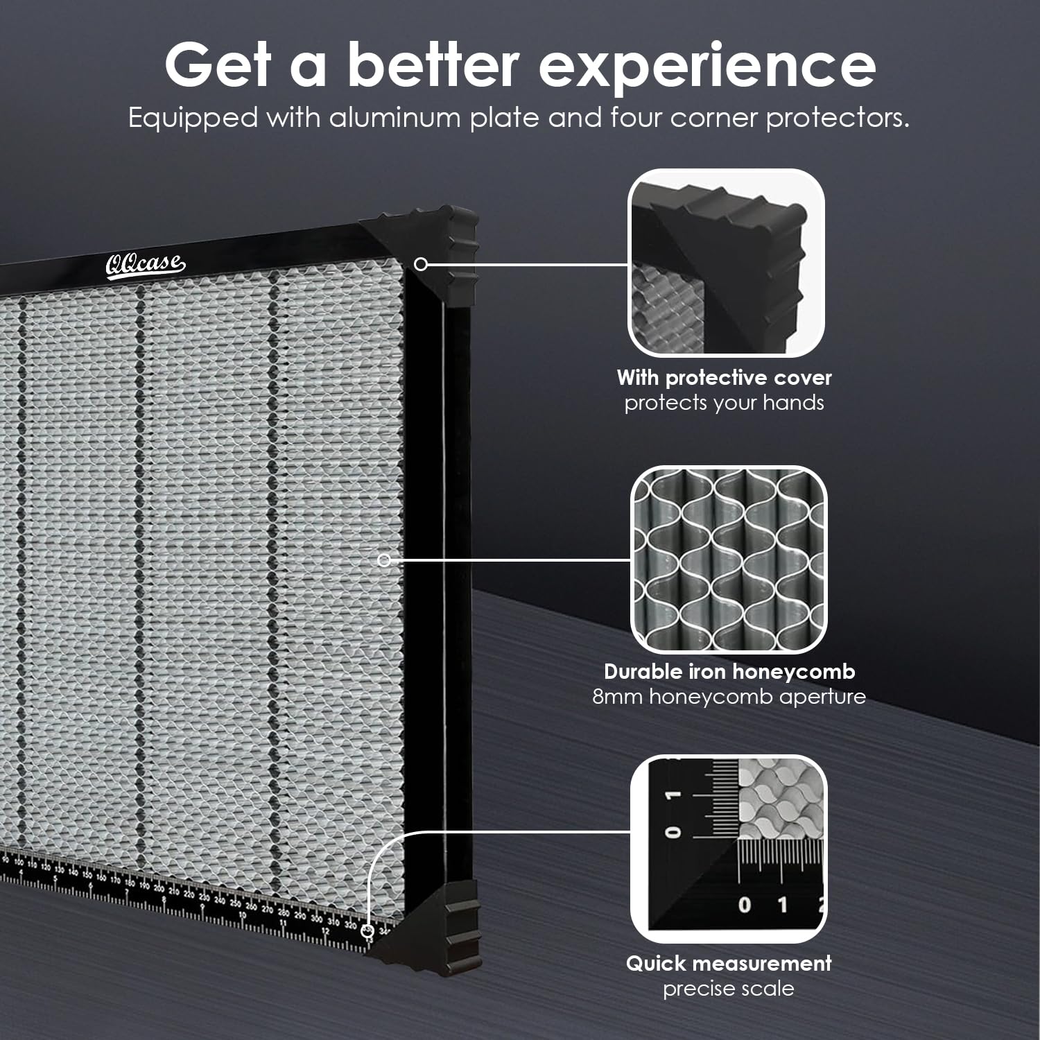 QQCASE Honeycomb Working Table,Steel Honeycomb Laser Bed for CO2 or Diode Laser Engraver/Cutting Machine,Honeycomb Working Panel for Desktop QQCASE