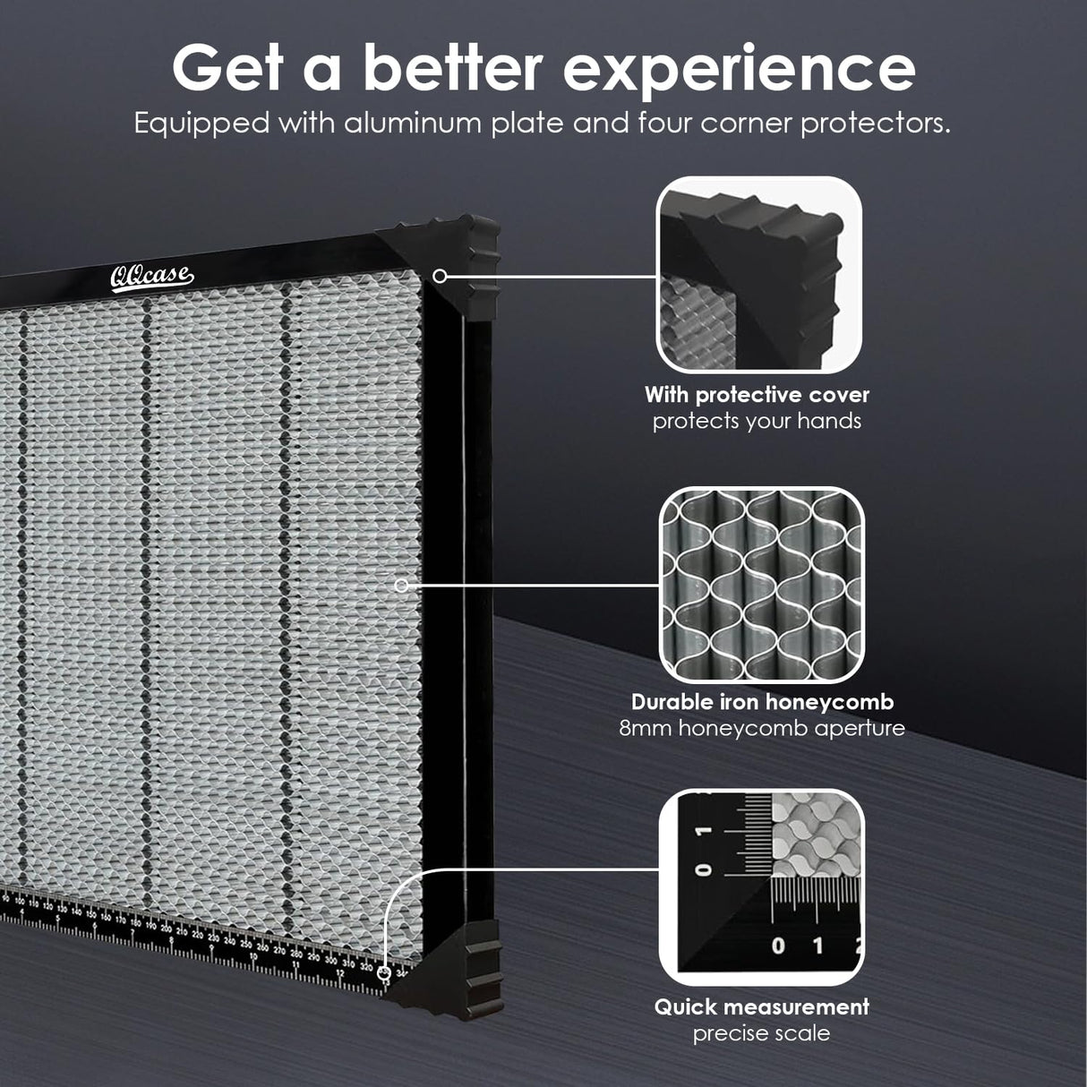 QQCASE Honeycomb Working Table,Steel Honeycomb Laser Bed for CO2 or Diode Laser Engraver/Cutting Machine,Honeycomb Working Panel for Desktop QQCASE