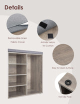 DINZI LVJ Shoe Storage Bench with Cushion, 16-Cubby Shoe Rack, Adjustable Shelves, Multifunctional Shoe Organizer Bench for Entryway, Mudroom, DINZI LVJ