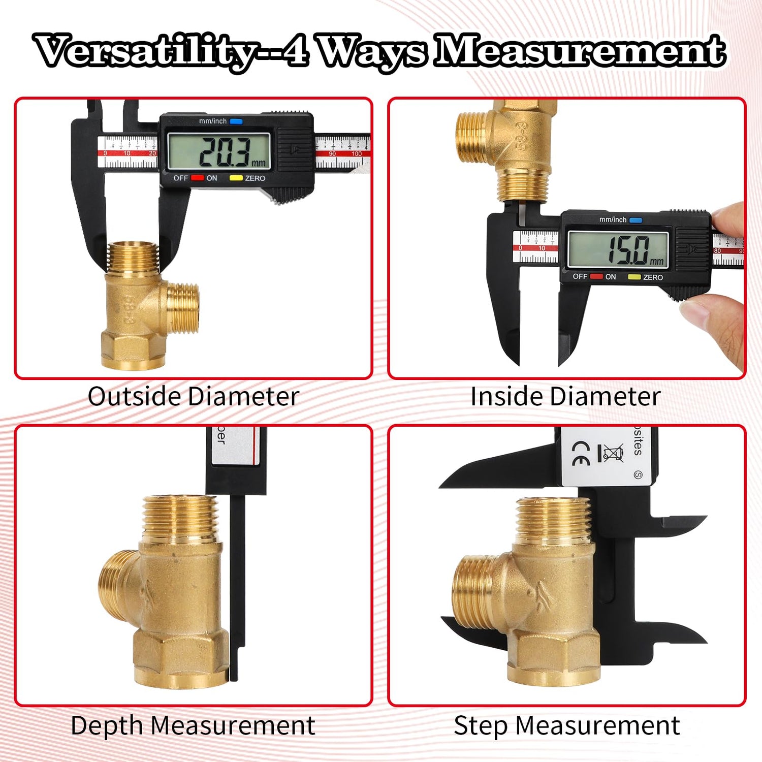 Digital Caliper, Esydon Upgraded Calipers 6 inch, Measuring Tool, Electronic Ruler, with Large LCD Screen, Auto-Off Feature, Inch and Millimeter Esydon
