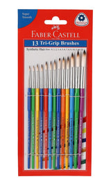 A.W.Faber-Castell I Pvt Ltd Tri-Grip Synthetic Hair Round Assorted Paint Brush, Set of 13 Faber-Castell
