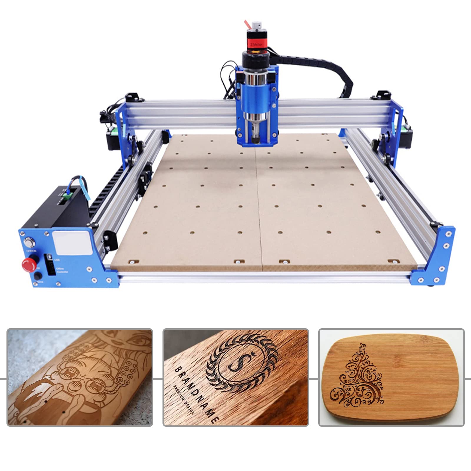 4040 CNC Router Machine, 3 Axis Aluminum Frame Engraving Machine USB Router Engraver Wood Carving Milling Spindle Motor Air Cooling System Two-phase - WoodArtSupply