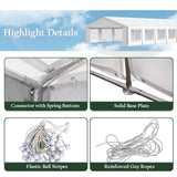 Sophia & William XXXLarge 20'x 40' Gazebo Party Tent White, Outdoor Wedding Event Camping Canopy Shade with 12 Removable Side Walls and Carry PE Bag, Sophia & William
