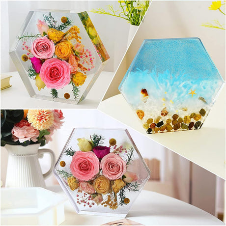 12" Hexagon Molds for Resin (12 Inch),Deep Epoxy Resin Molds for Flowers Preservation,Resin Art, Casting Resin,Resin Epoxy,DIY HIQUE