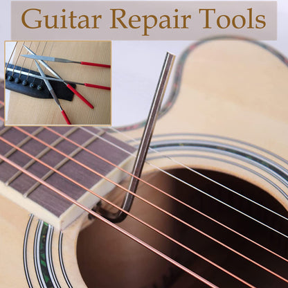 GOCOHHI Guitar Repairing Tool Kit Wire Plier,String Organizer,Fingerboard Protector,Hex Wrenches, Files, String Ruler Action Ruler, Spanner