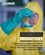 LANON 3 Pairs Nitrile Chemical Resistant Gloves, Reusable Heavy-Duty Rubber Gloves, Acid, Alkali & Oil Protection, Non-Slip, Large LANON Protection