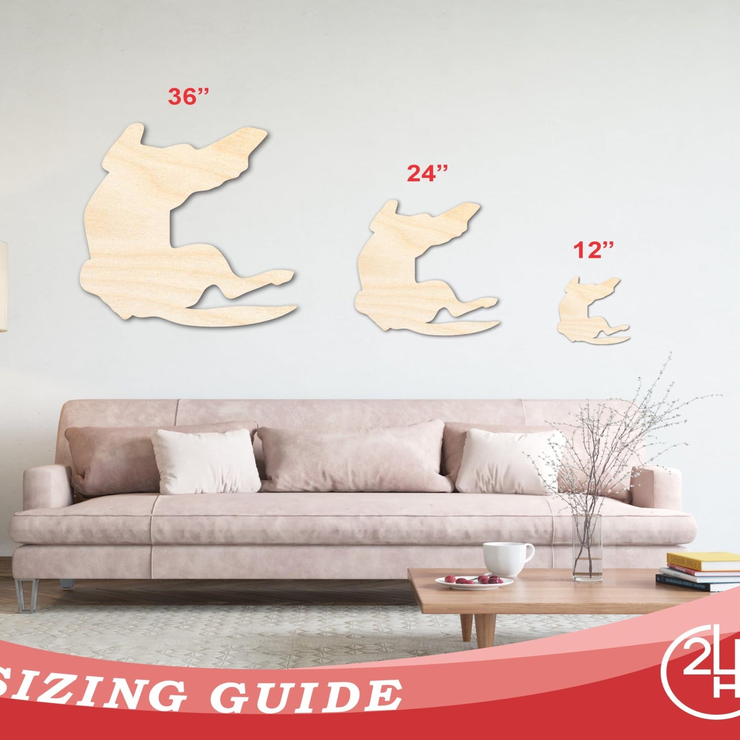 Unfinished Wood Belly Rubs Dog Silhouette | DIY Dog Craft Cutout | up to 36" DIY 12" / 1/8" 24 Hour Crafts