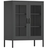 COFaR Black Metal Cabinet,Metal Locker Storage Cabinet with Mesh Doors and Shelves,3-Tier Office Cabinet,Metal Storage Cabinet,Liquor COFaR