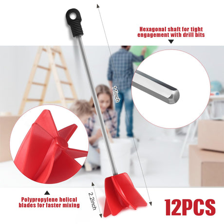 Loosh 11 Inch Paint Stirrer for Drill, Drill Mixer Attachment, Epoxy Mixer, Paint Mixer for Drill, Helix Drill Paint Mixer for Most Drills, Resin Loosh