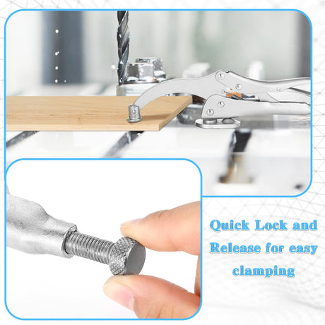 2 Pieces Drill Press Locking Clamp Fix Clamp Drill Press Vise Bench Clamp Woodworking Vise Welding Clamp Drill Press Accessories Press Tool for Peryiter