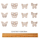 KitBeads 100pcs Random Butterfly Wooden Ornaments Butterfly Unfinished Wood Cutouts Slice Blank Wood Piece Embellishments for DIY Crafts KitBeads