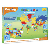 Imagimake Mapology United States & World Map Puzzle with Flags, Countries & Capitals | US Educational Toy for Kids 4-8 | Learn Geography Puzzle for Imagimake