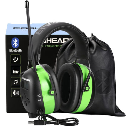 PROHEAR 033 Upgraded 5.3 Bluetooth Hearing Protection AM FM Radio Headphones, Noise Reduction Safety Earmuffs with Rechargeable 2000 mAH Battery, Ear - WoodArtSupply