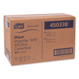 Tork ShopMax Heavy Duty Centerfeed Paper Towel Blue W22, High Absorbency, 450 Sheets, 450338 Tork
