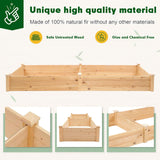 Omelaza Outdoor Wooden Raised Garden Bed Patio Planter Kit Box Grow for Deck Balcony Vegetables Flowers Gardening - Natural (8ft) Omelaza