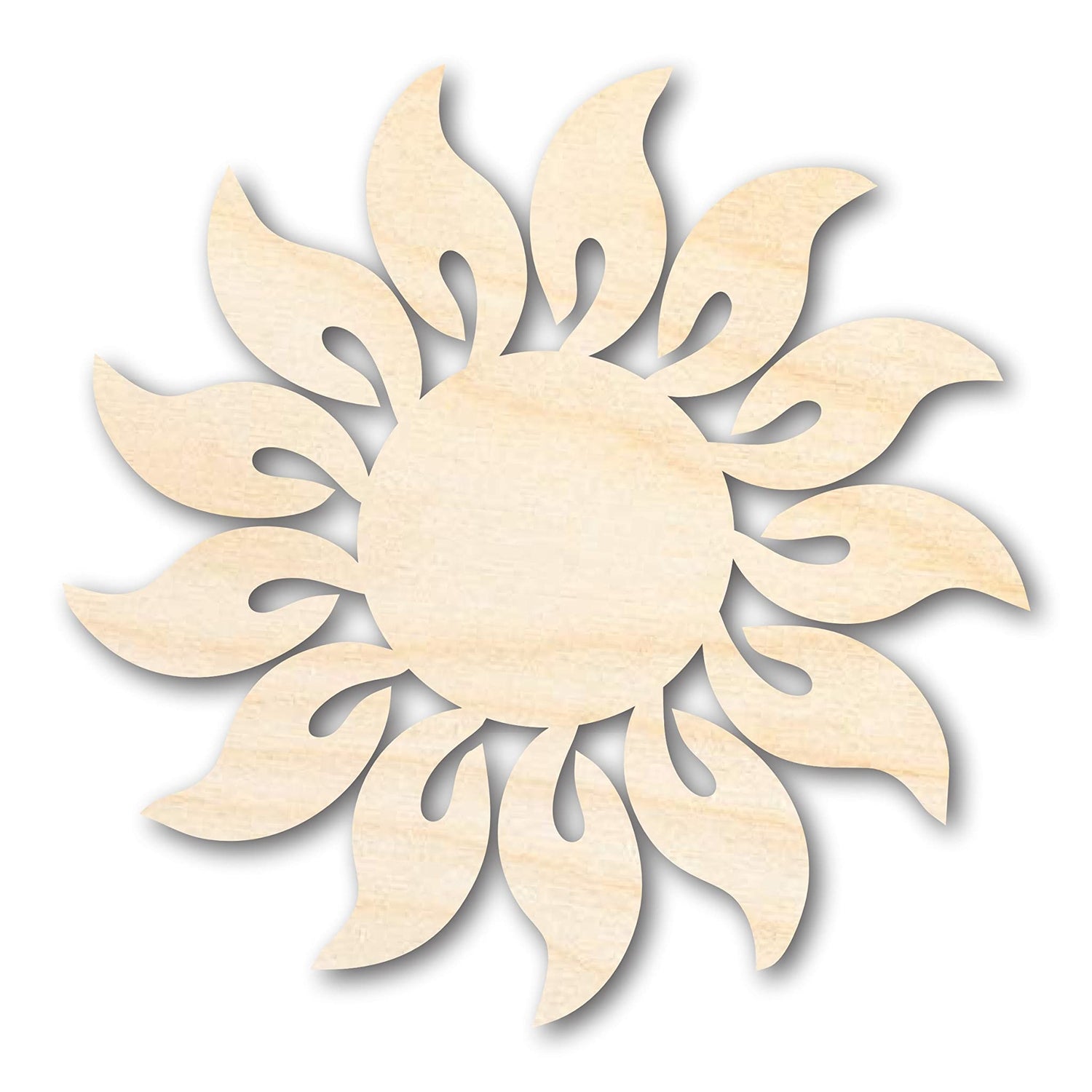 Unfinished Wood Radiant Sun Silhouette | Summer | Celestial | Craft Cutout | up to 36" 4" / 1/8" 24 Hour Crafts