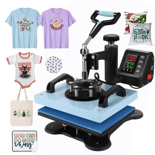 AKEYDIY Heat Press 12x10In Sublimation Transfer Machine 360° Swing Away Digital Precise LCD Control Shirt Press Machine, Clamshell Vinyl Heat Press - WoodArtSupply