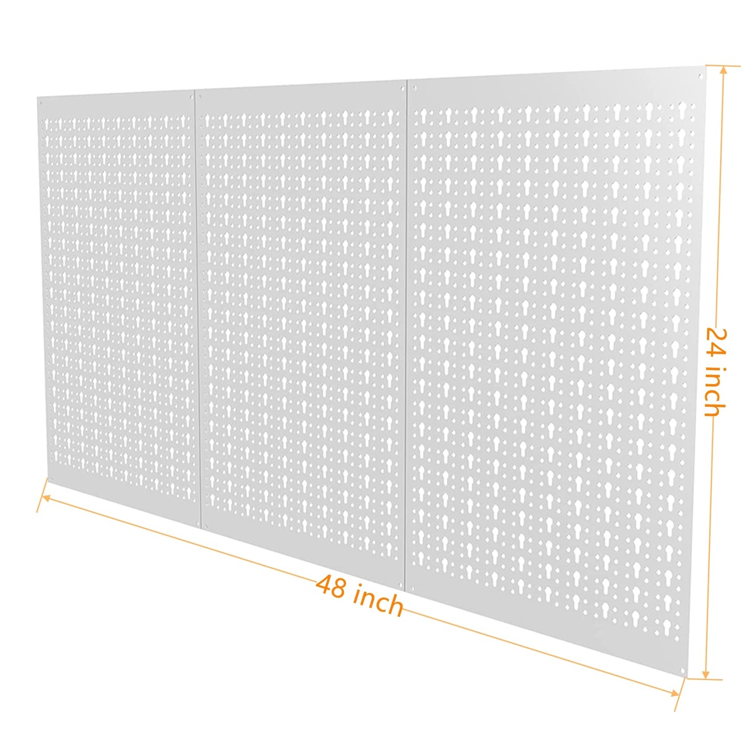 TORACK 3Pcs Metal Pegboard Panels for Wall Garage Utility Tools Pegboard Storage System for Workbench, Shop, Shed Modular Peg Board Organizer Board - WoodArtSupply