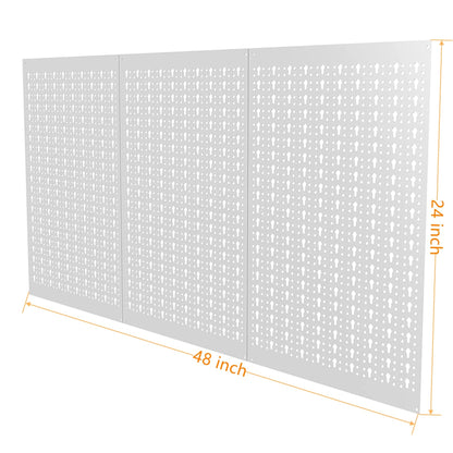 TORACK 3Pcs Metal Pegboard Panels for Wall Garage Utility Tools Pegboard Storage System for Workbench, Shop, Shed Modular Peg Board Organizer Board - WoodArtSupply