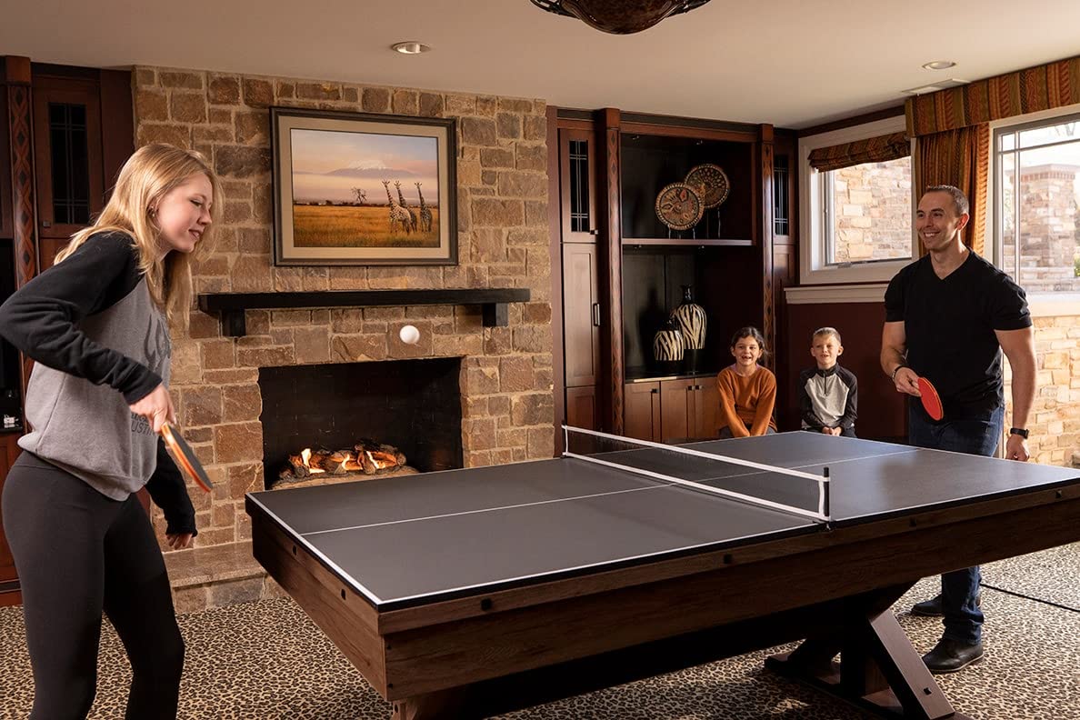 Freetime Fun 7 FT 3 in 1 Multi Game Pool Table with Dining Top Pool Table Ping Pong Table Combo, Includes Pool Table Accessories and Tennis Paddles Freetime Fun