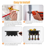 Ensayeer Power Tool Organizer, Cordless Drill Storage, Drill Holder Storage Wall Mount Shelf Rack, Charging Station to optimize Garage Organization Ensayeer