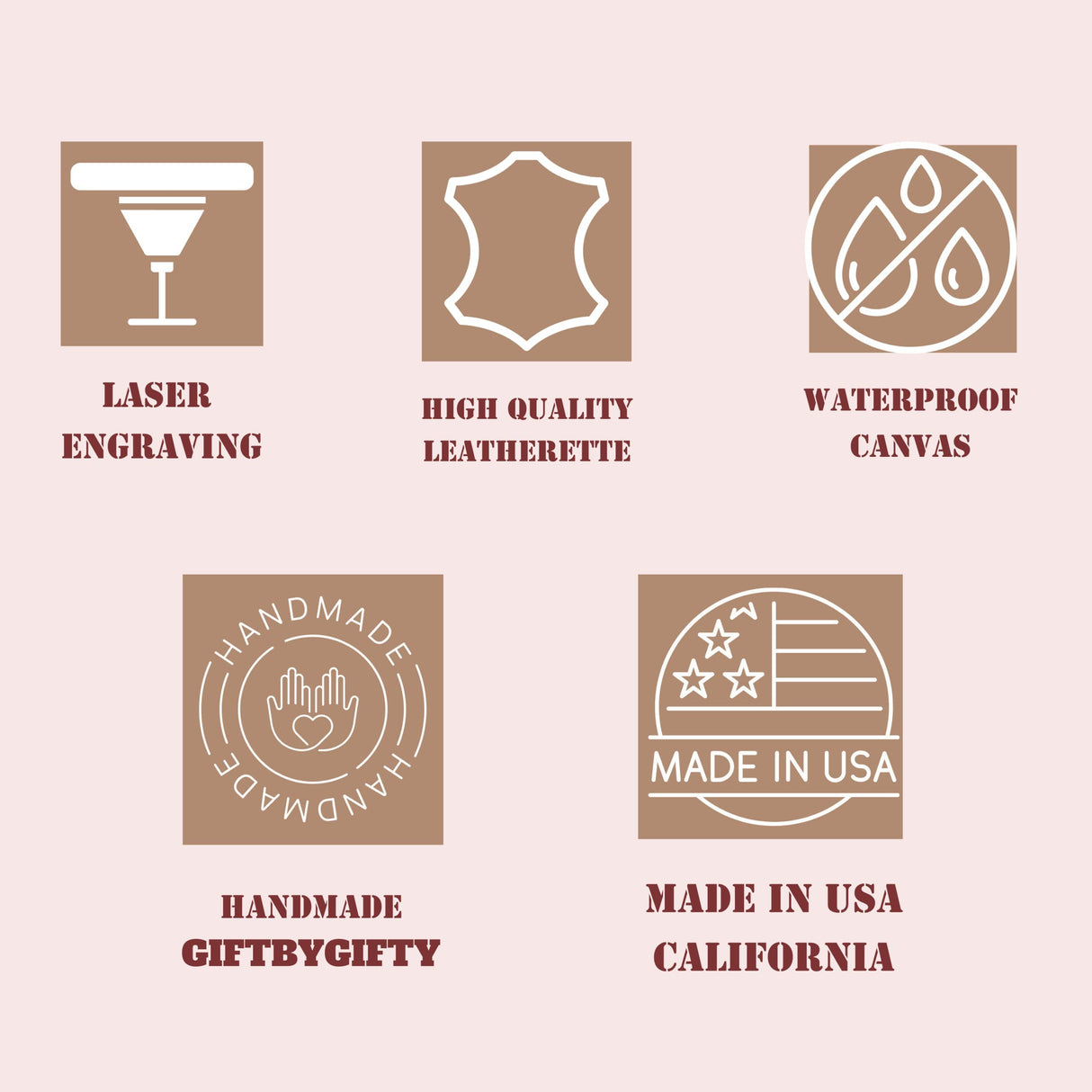 Toiletry Bag for Men Personalized, Laser Engraved Initial & Name on Leather, Custom 4 Canvas Colors - Gift for Husband, Dad, Boy Friend, Handcrafted GIFTBYGIFTY