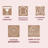 Toiletry Bag for Men Personalized, Laser Engraved Initial & Name on Leather, Custom 4 Canvas Colors - Gift for Husband, Dad, Boy Friend, Handcrafted GIFTBYGIFTY